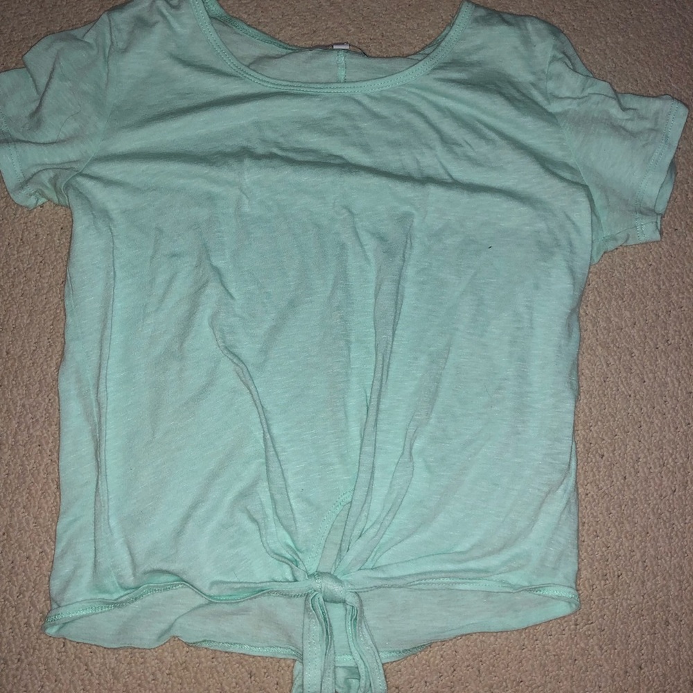 Delia’s Teal Crop Tie-Top - Picture 2 of 4